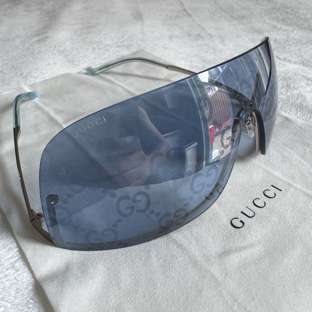 GUCCI GG Monogram Mirror Shield Sunglasses